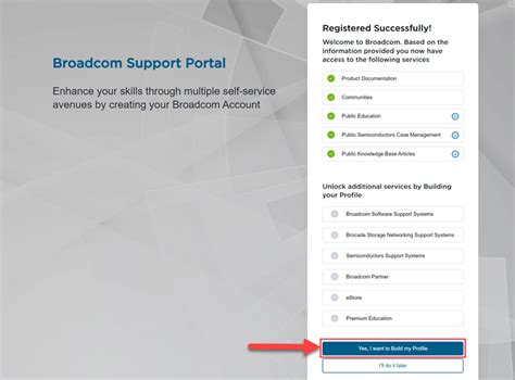 Register for an account on the Broadcom Support  .
